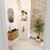 Mondiaz JOYA 51.6cm toiletmeubel - ronding links kleur Oak - Wastafel FAYE positie Rechts 1 kraangat kleur Urban. SW1421266