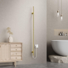 Belrad Rod handdoekradiator - 6.3x150cm - elektrisch - 60 watt - geborsteld goud SW1218426