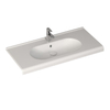 Sanicare Q9 wastafel 100x47cm 1 kraangat met overloop rechthoek keramiek wit SW536876 Sanicare Q9 wastafel 100x47cm 1 kraangat met overloop rechthoek keramiek wit SW536876