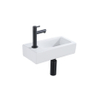 Fortifura Fuente Pack Lave-mains - 40x22x11.5cm - 1 trou de robinet - céramique - robinet Noir mat - Blanc brillant SW1111465