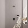 BRAUER Black Edition inbouw regendoucheset – Ø20 cm hoofddouche – ronde handdouche – met omstel – vaste douchehouder SW538401