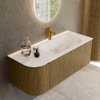 Mondiaz KURVE-DLUX Ensemble de meuble de salle de bains - 115x46x40cm - 1 tiroir - 1 porte - lavabo solid surface - droit - 1 trou de robinet - Dusk SW1414893