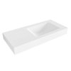 Mondiaz CLOUD Talc Lavabo suspendu - 100cm - vasque à droite - bord 12cm - Solid surface Talc SW428617