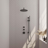 BRAUER Black Edition inbouw regendoucheset – Ø30 cm hoofddouche – 40 cm gebogen wandarm – staafhanddouche – glijstang 70 cm SW538356