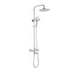 Fortifura Calvi Regendoucheset - thermostatisch - 25cm hoofddouche - metalen slang - ronde handdouche - draaibare baduitloop - chroom SW1592499
