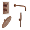 Crosswater MPRO Regendoucheset inbouw - 30cm hoofddouche - wandarm - staafhanddouche - gecoat geborsteld brons SW975318
