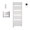 Sanicare HVS - Moda Radiateur électrique - 160x60cm - 1159W - avec télécommande - thermostat - chrome - en bas à gauche - blanc mat SW1210879