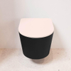 Mondiaz LAVIE WC suspendu – sans bride – 36 x 53 cm – avec abattant softclose – Urban (noir), abattant Rosee (rose) SW1208693
