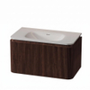 Royal Plaza Terra Edge Ensemble meuble de salle de bains - 80x44.7x46cm - vasque en solid surface blanc mat - 1 vasque - sans trou de robinetterie - 2 tiroirs - châtaignier (noyer) SW1471911
