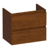 BRAUER Joy meuble sous-lavabo peu profond - 60x39x50cm - 2 tiroirs softclose - sans poignées - 1 découpe pour siphon - chêne massif - chêne à lamelles brun SW1201234