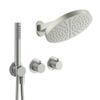 Crosswater MPRO Module ensemble de douche pluie encastré – douche de tête Ø 30 cm – bras mural courbé 20.2 cm – 2 leviers – inox brossé SW1472469