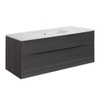 Crosswater Glide II Badmeubelset - 100x50x45cm - 2 lades - greeploos - wastafel ice white - steelwood (hout) SW877001