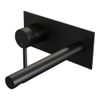 BRAUER Stripe Mitigeur lavabo encastré - bec droit et plaque de recouvrement - modèle A2 - noir mat SW1435099