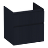 BRAUER Delight Wavy meuble sous-lavabo 60 2 tiroirs softclose - sans poignée - 1 découpe pour siphon - noir mat SW1199579