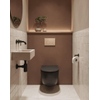 QeramiQ Dely Ensemble de toilette - réservoir encastré QeramiQ Flush - abattant slim - plaque de commande taupe en plastique - boutons ronds - noir mat SW1578537