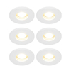 QAZQA Shed Spot encastrable - set de 6 - 8,5x8,5cm - IP54 - rond - blanc mat SW1210156