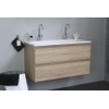 Adema Bella onderkast met acryl wastafel 2 kraangaten 100x55x46cm Eiken SW398125 Adema Bella onderkast met acryl wastafel 2 kraangaten 100x55x46cm Eiken SW398125