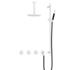 Hotbath Cobber IBS70 Regendoucheset - inbouw - 15cm plafondarm - 20cm ronde hoofddouche - staafhanddouche - glijstang - mat wit SW678207