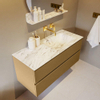MONDIAZ VICA-DLUX Ensemble meuble de salle de bains - 110cm - meuble bas oro - 2 tiroirs - lavabo encastré cloud à droite - sans trous de robinetterie - version haute 60cm - glace SW1088222