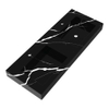 BRAUER Coral wastafel - 120x46x10cm - 2 wasbakken - 2 kraangaten - composiet - marmerlook - Nero Marquina SW721047