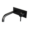 BRAUER Black Edition Wastafelmengkraan inbouw - gebogen uitloop links - hendel lang smal - inclusief inbouwdeel - afdekplaat - model A 1 - mat zwart SW385399
