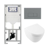 Villeroy & Boch Subway 2.0 compact DirectFlush Ensemble WC - réservoir Geberit - softclose - quickrelease - plaque de commande plaque de commande gris clair - boutons rectangulaires - blanc SW1164306