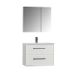 Tiger Boston Meuble salle de bains 80x62x45cm avec 1 trou 2 tiroirs softclose montage droite et gauche avec armoire miroir bois blanc brillant SW106776 Tiger Boston Meuble salle de bains 80x62x45cm avec 1 trou 2 tiroirs softclose montage droite et gauche avec armoire miroir bois blanc brillant SW106776