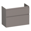 BRAUER Delight Wavy meuble sous-lavabo peu profond 80 2 tiroirs softclose - sans poignée - 1 découpe pour siphon - taupe mat SW1199628