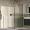 BRAUER Oblivion Inloopdouche - 120x200cm - 30cm zijwand - helder ribbel glas - glascoating - PVD - Geborsteld RVS SW1476042