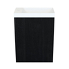 Arcqua Marble Ensemble fontaine - 40x22x54.5cm - fontaine mat blanc - sans trop-plein - chêne noir SW909585