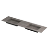 INK Post wastafel - 180x45x1cm - 2 wasbakken - 2 kraangaten - keramiek Armani grey mat SW693532