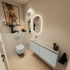 MONDIAZ TURE-DLUX Meuble toilette - 120cm - Greey - EDEN - vasque Opalo - position gauche - sans trou de robinet SW1104355
