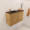 Mondiaz JOYA 71.6cm toiletmeubel - ronding rechts kleur Oak - Wastafel FAYE positie Links 1 kraangat kleur Urban. SW1421200
