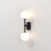 Astro Tacoma Twin Wandlamp/Plafondlamp - 230V - IP44 - bol - wit glas - mat zwart SW1569676
