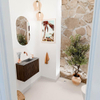 Mondiaz JOYA-DLUX 60cm toiletmeubel - kleur Walnut - Wastafel FAYE positie Midden Zonder kraangat kleur Sombra. SW1424715