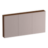 BRAUER Impress spiegelkast - 140x70x15cm - zonder verlichting - met 3 dubbelzijdige spiegeldeuren - lamellen eiken bruin SW1199018
