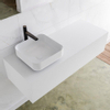 Mondiaz Lagom Meuble salle de bains 120x30.9x45cm Solid Surface Talc 1 tiroir avec lavabo BINX vasque à poser Gauche 1 trou de robinet SW409008