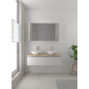Bruynzeel Giro badmeubelset 49x120x46cm 2 wasbakken 1 lade met spiegelkast met softclose composite glans wit SW384310 Bruynzeel Giro badmeubelset 49x120x46cm 2 wasbakken 1 lade met spiegelkast met softclose composite glans wit SW384310