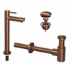 INK 2A Kit robinet lave-mains - robinet lave-mains sur pied - haut - toujours ouvert - bonde et siphon design - Mat rose doré SW450951