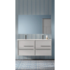 Adema Prime Essential Ensemble de meuble - 120x55x46cm - 2 vasques ovales Blanc - 2 trous de robinet - 4 tiroirs - avec miroir rectangulaire - Greige SW925139