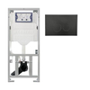 Geberit Inbouwreservoir UP320 met QeramiQ push bedieningsplaat - dualflush - ronde knoppen - kunststof zwart mat SW976089