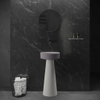 Ideavit SolidFloat Lavabo - sur pied - rond - 87x40x15cm - solid surface - Gris foncé mat SW1159324