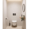 Pack WC QeramiQ Dely Swirl Compact - réservoir encastrable Geberit UP320 - avec bâti-support Burda - abattant slim - plaque de commande en métal gunmetal - boutons ronds - blanc brillant SW1592294