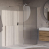 BRAUER Oblivion Paroi de douche à l'italienne - 120x200cm - paroi latérale 30cm - verre nervuré transparent - traitement anticalcaire - chrome brillant SW1476047
