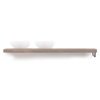 Looox Wood collection plan sous vasque - 200x46cm - Avec porte-serviettes (droite) inox brossé - Chêne massif gris ancien SW278356