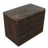 Saniclass Holz Pure Badkamermeubelset - 80x45x63cm - Noche natuurstenen topblad dark emperador - 1 kraangat - 2 lades - mat eiken charcoal (hout) SW1478269