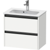 Duravit Ketho.2 Wastafelonderbouwkast - met 2 laden - 61x39x54.9cm - met grepen antraciet - wit mat SW772897