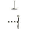 Hotbath Cobber IBS70 Regendoucheset - inbouw - 30cm plafondarm - 30cm ronde hoofddouche - 3 standen handdouche - geborsteld nikkel (RVS) SW678000
