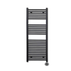 Sanicare Lumara Radiateur electrique - 120x50cm - 750W - thermostat chrome - en bas à droite - aluminium - noir mat SW1581514