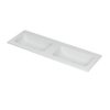 Ink Aspekt wastafel - 140x45x1.5cm - dubbele wasbak - zonder kraangat - mat wit SW439571